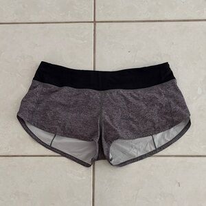 lululemon athletica Black Waist Heather Gray Athletic Shorts